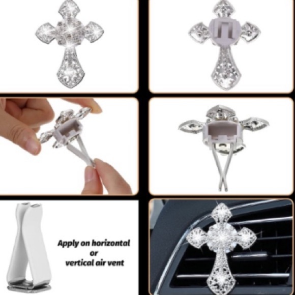 Crystal Cross Vent Clip Car Interior Decor - Picture 3 of 4